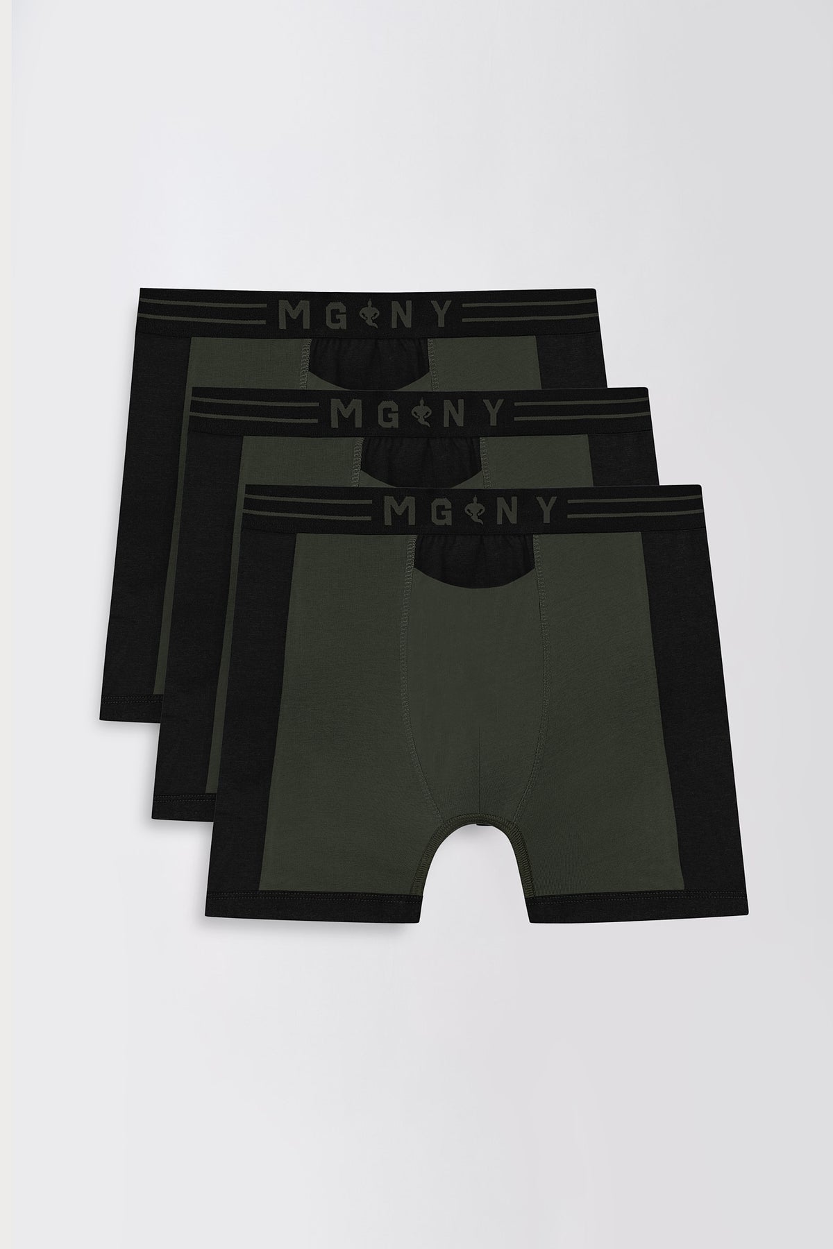Men's Essentials - BreatheZone DualTone Cotton Spun Boxer Briefs - 3-Pack - Phantom Olive