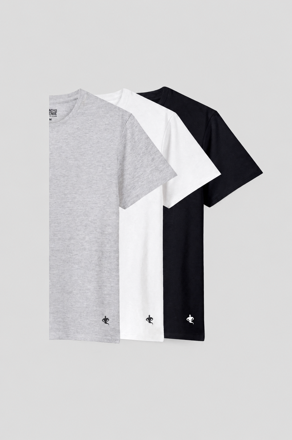Men's Essentials - AeroCot Round Neck Undershirt - 3-Pack - Black, White and Gray