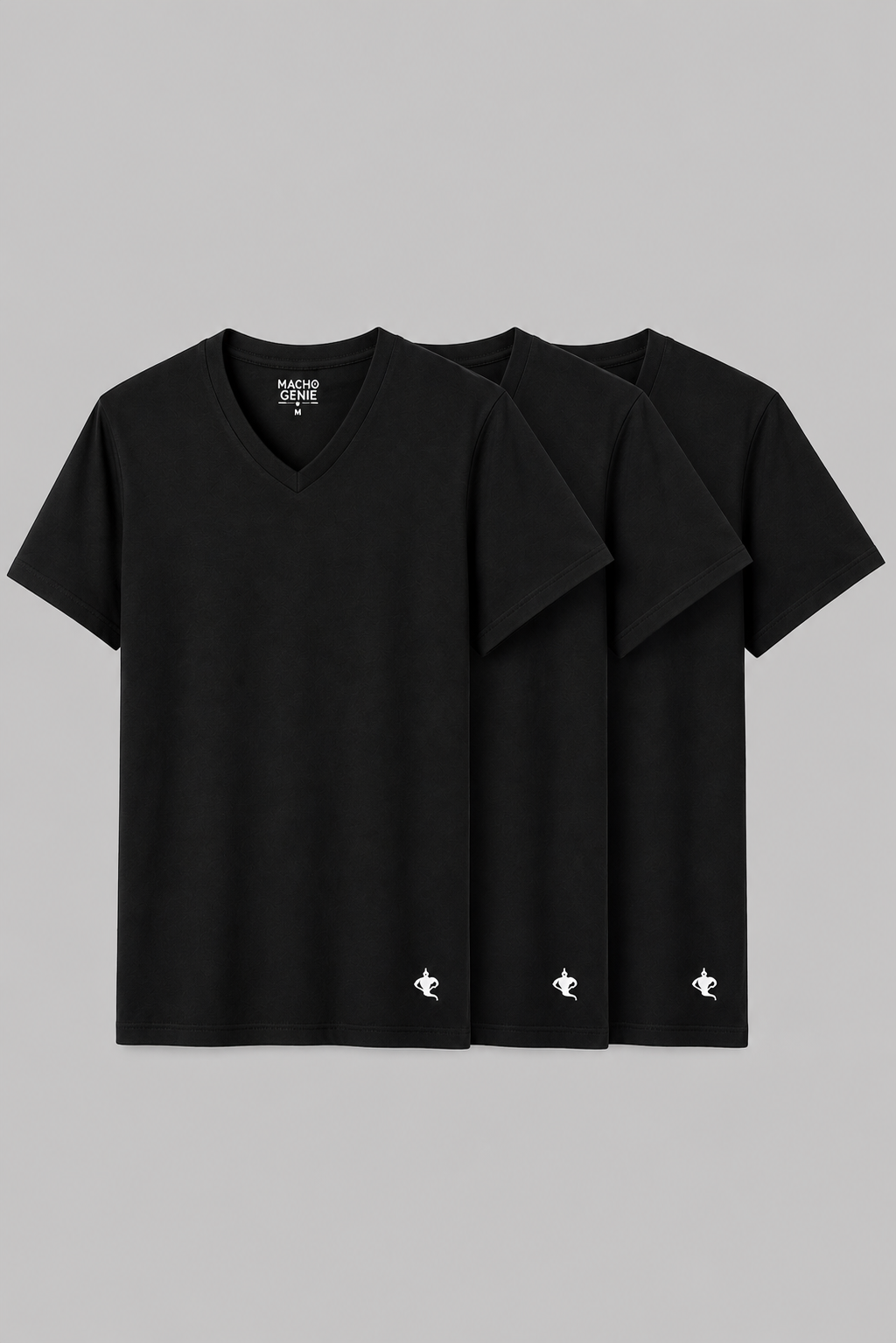 Men's Essentials - AeroCot V-Neck Undershirt - 3-Pack - Black