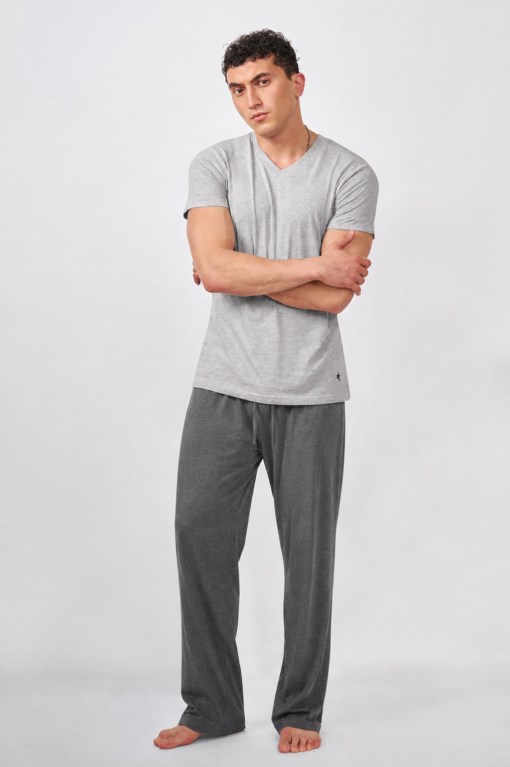 Men's Essentials - AeroCot V-Neck Undershirt - 3-Pack - Gray