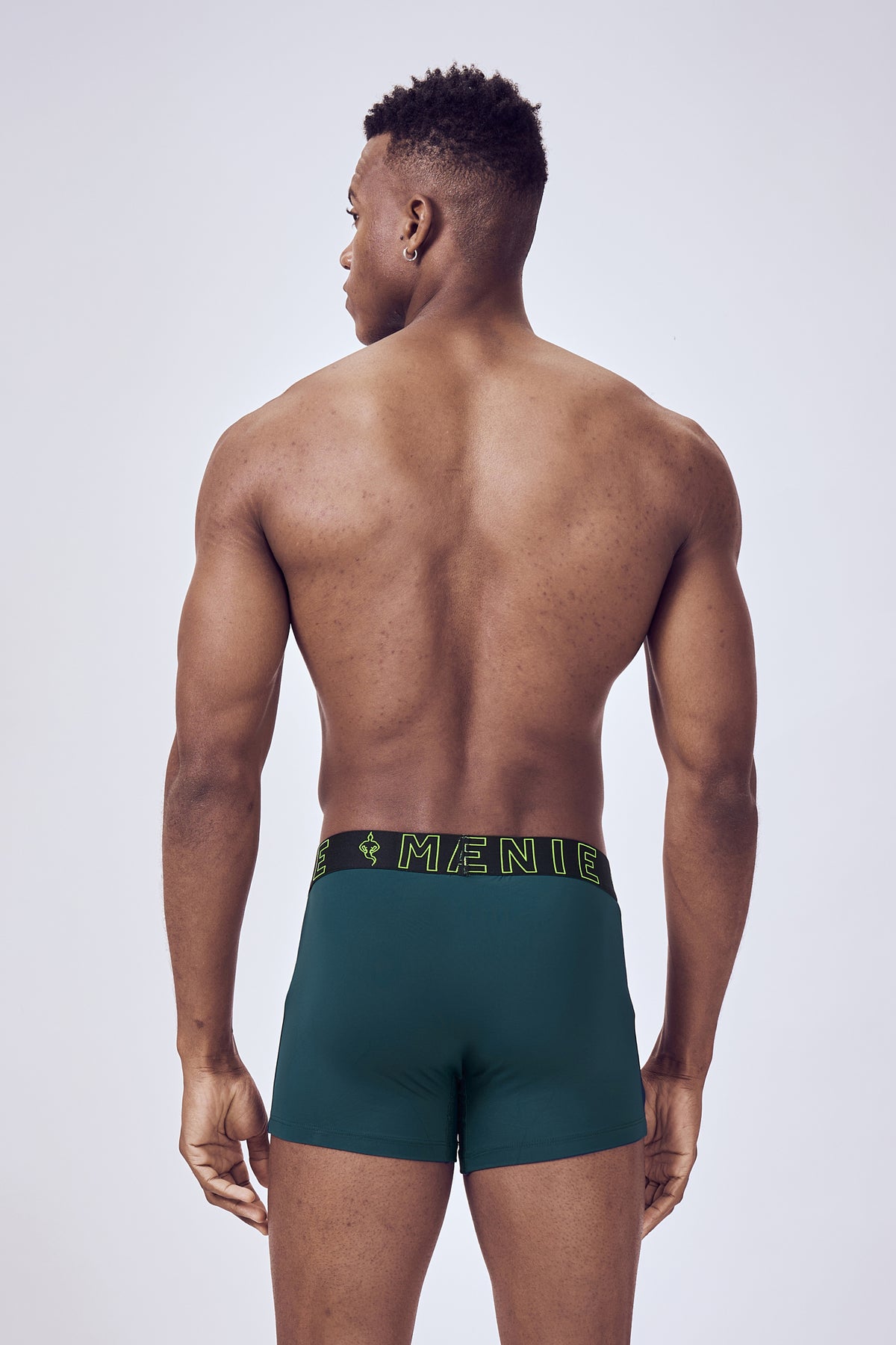 Macho Genie Evercore Performance Compression Trunks shown from the back, highlighting the smooth fit and flexible waistband