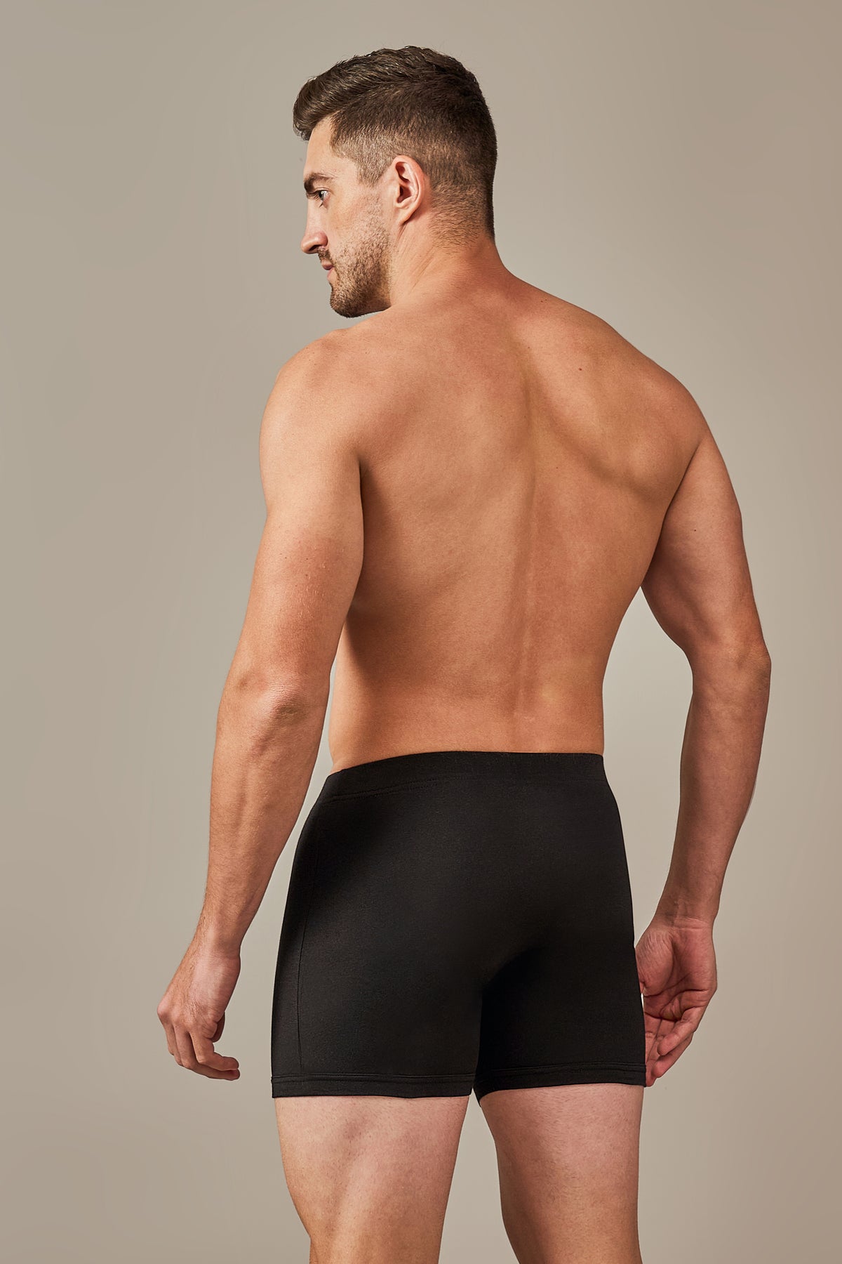 Macho Genie 100% cotton Eclipse Black boxer trunks from the All-Day Bliss collection, featuring a concealed waistband for a smooth, secure, no-dig fit and comfortable everyday movement.