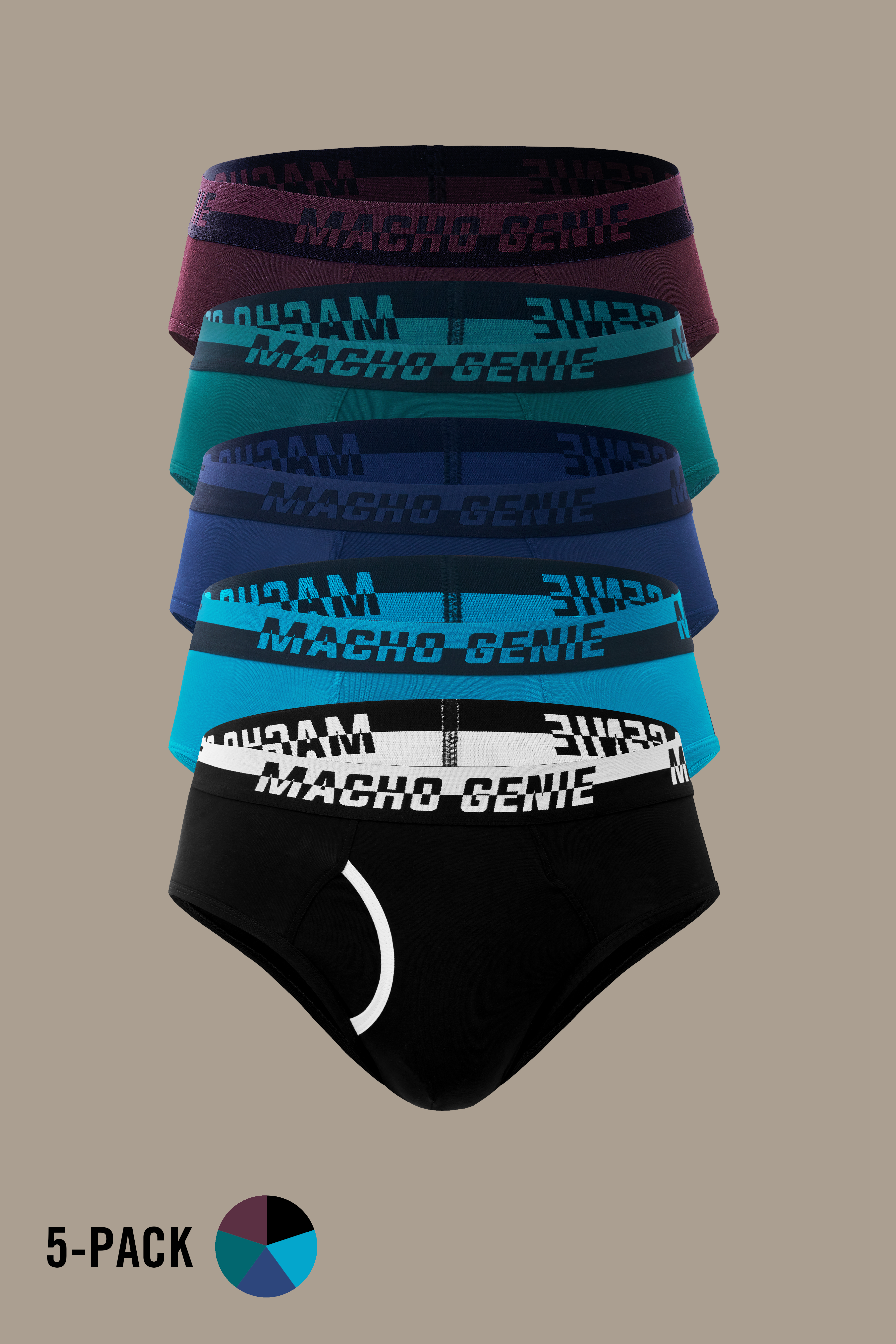 Men's Essentials - Minimalist Modern Supima Y-Shaped Cotton Briefs- Pack of 5
