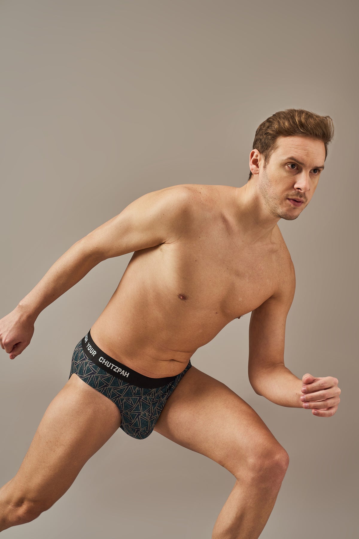Macho Genie men’s blue modal briefs combine vibrant prints with ultra soft bio washed fabric, a flexible waistband and tailored full coverage construction for comfortable everyday wear