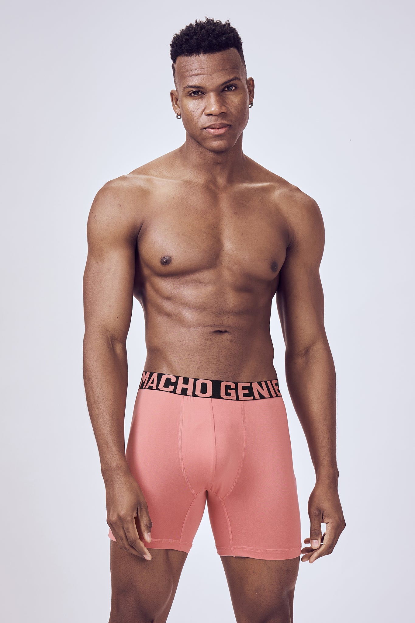 Macho Genie Men Tropical Coral Orange boxer brief inner wear with high stretch fabric, flexible waistband and compression support active wear