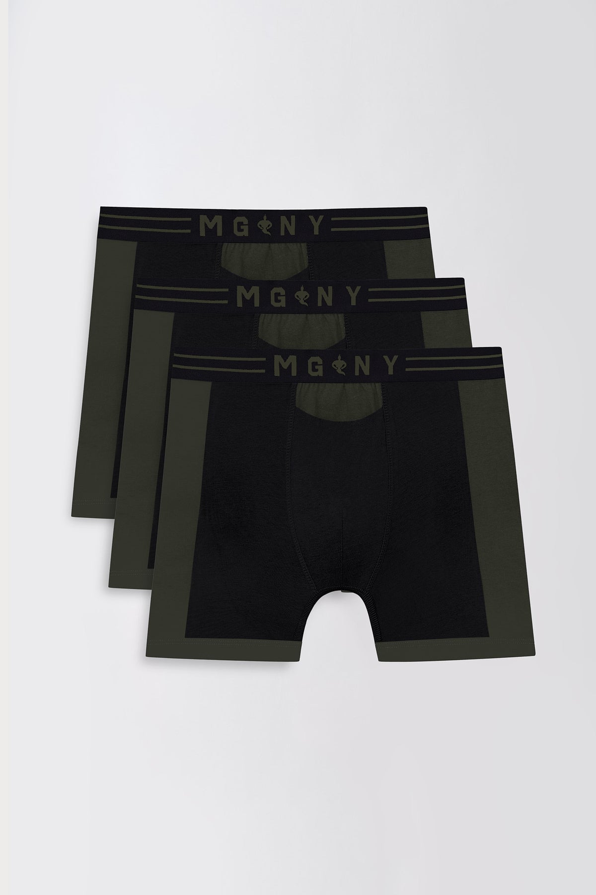 Men's Essentials - BreatheZone DualTone Cotton Spun Boxer Briefs - 3-Pack - Black Terra