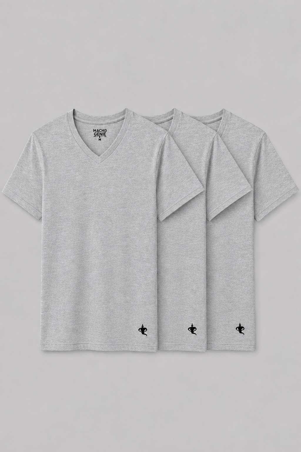 Men's Essentials - AeroCot V-Neck Undershirt - 3-Pack - Gray