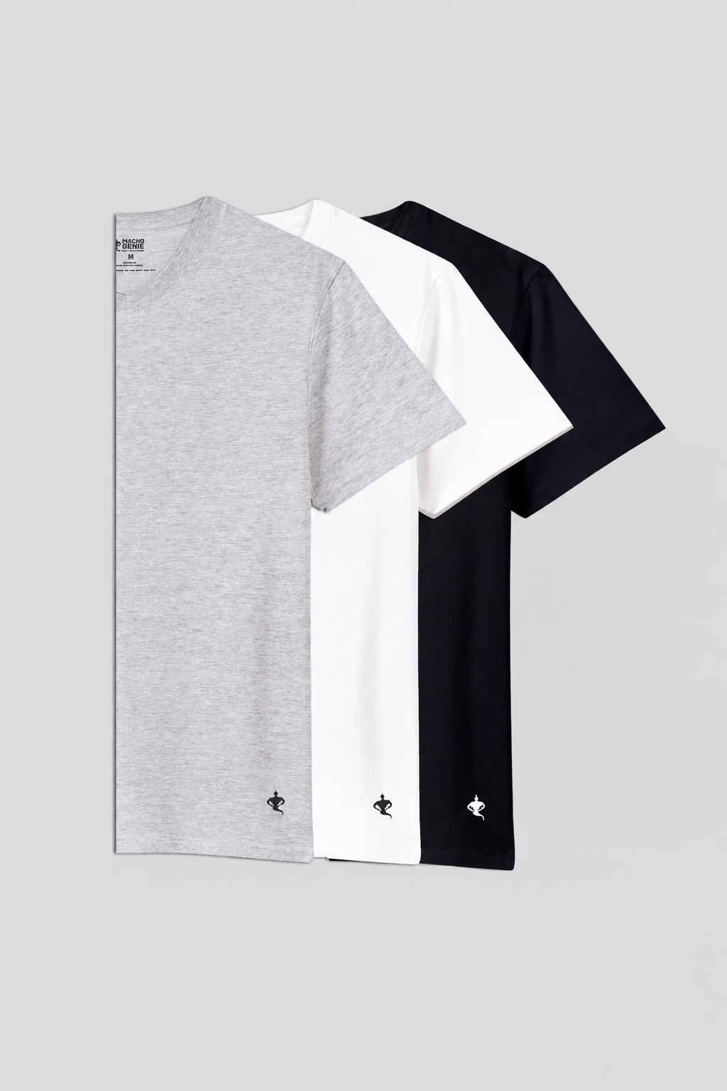 Men's Essentials - AeroCot V-Neck Undershirt - 3-Pack - Black, White and Gray