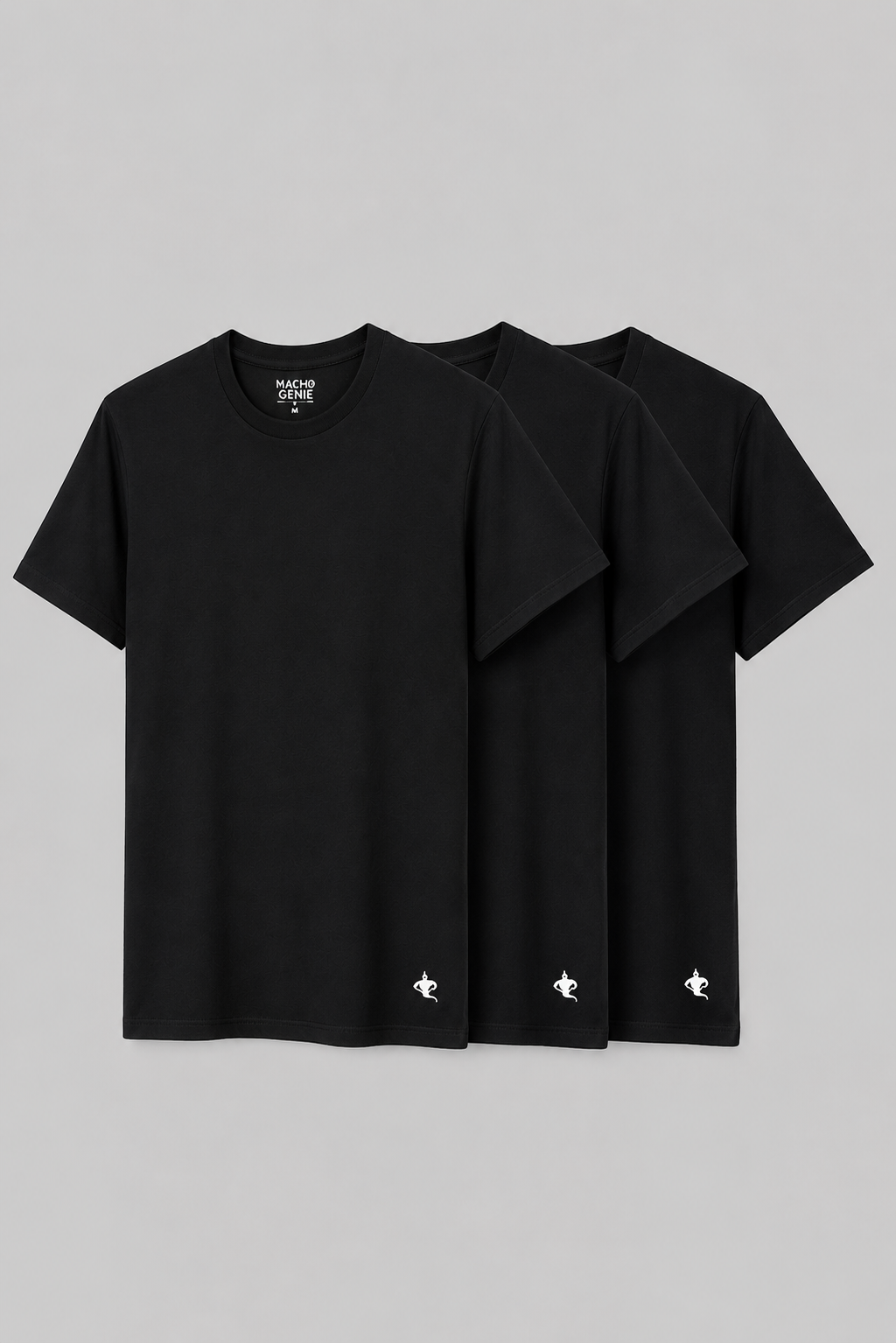 Men's Essentials - AeroCot Round Neck Undershirt - 3-Pack - Black