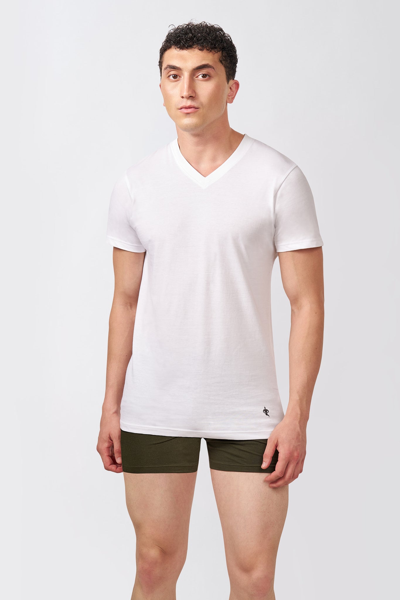 Men's Essentials - AeroCot V-Neck Undershirt - 3-Pack - White
