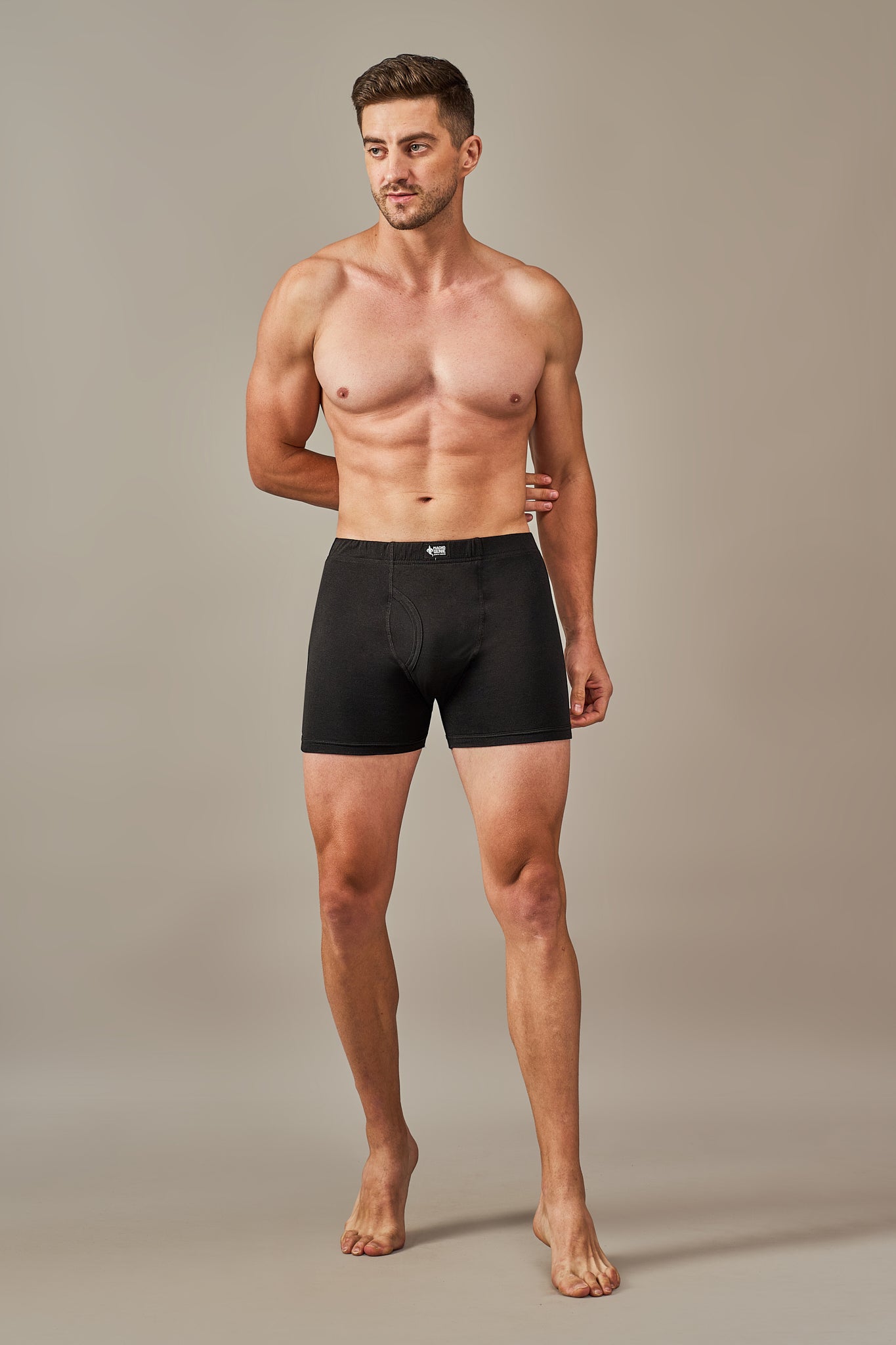 Macho Genie 100% cotton Eclipse Black boxer trunks from the All-Day Bliss collection, designed with a slim fit and breathable fabric for easy movement and all-day comfort.