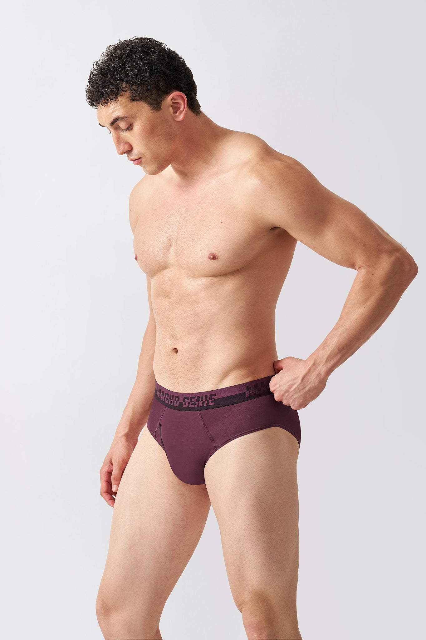 Macho Genie men's Supima cotton underwear in Burgundy with a comfortable stretch fit