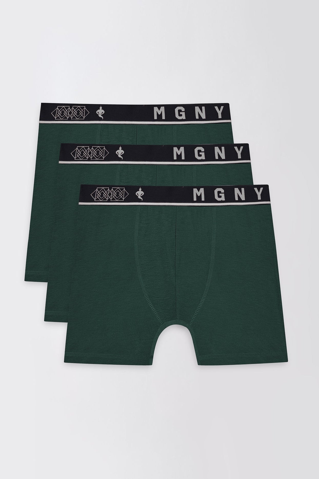 Macho Genie Aeroflex Green men's pack of 3 bamboo underwear with a lightweight breathable feel for comfortable everyday wear