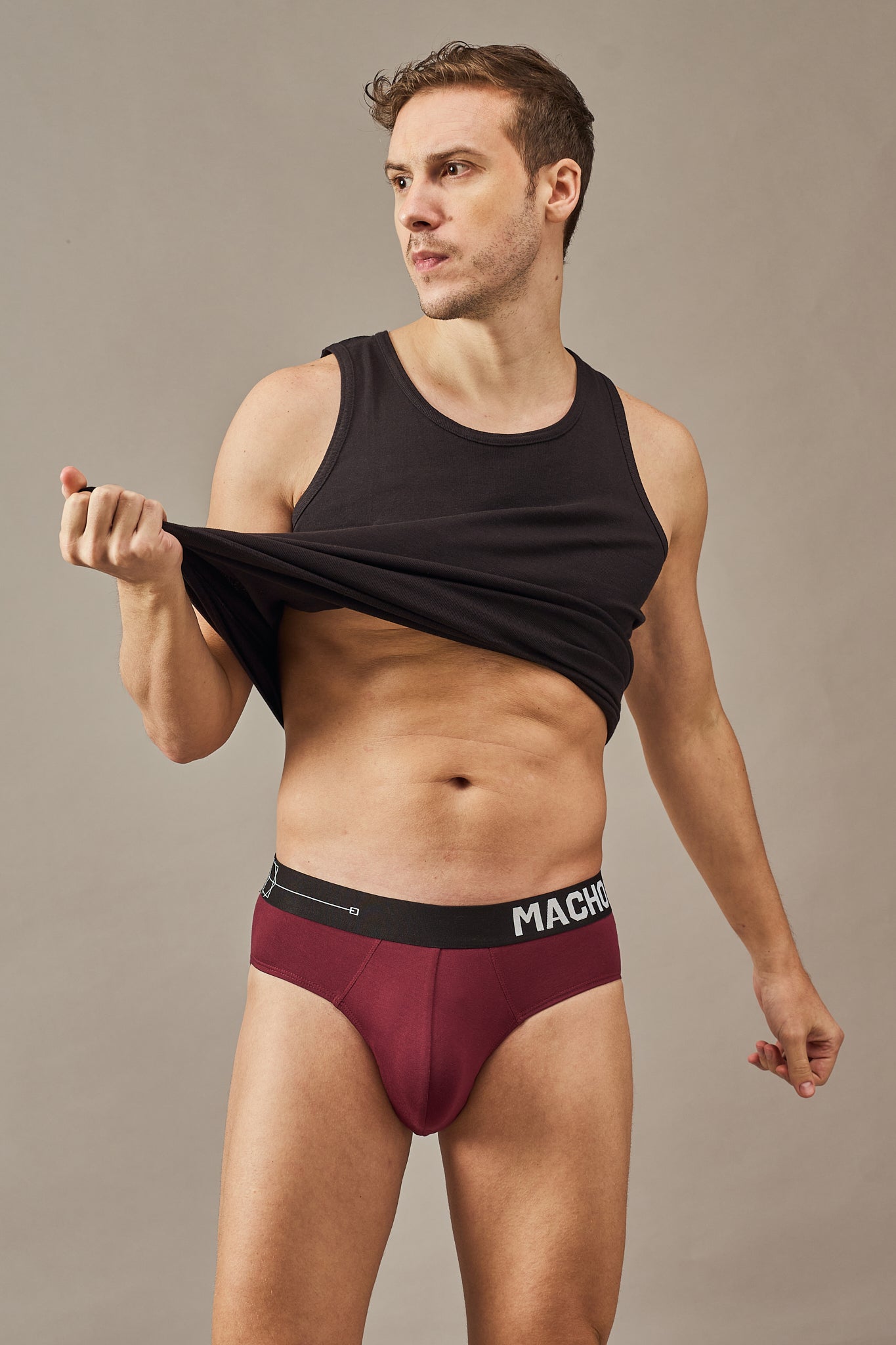 Macho Genie burgundy premium modal Y Shaped briefs for men with an ultra soft bio wash finish, breathable full coverage construction and flexible waistband designed for unrestricted everyday comfort.