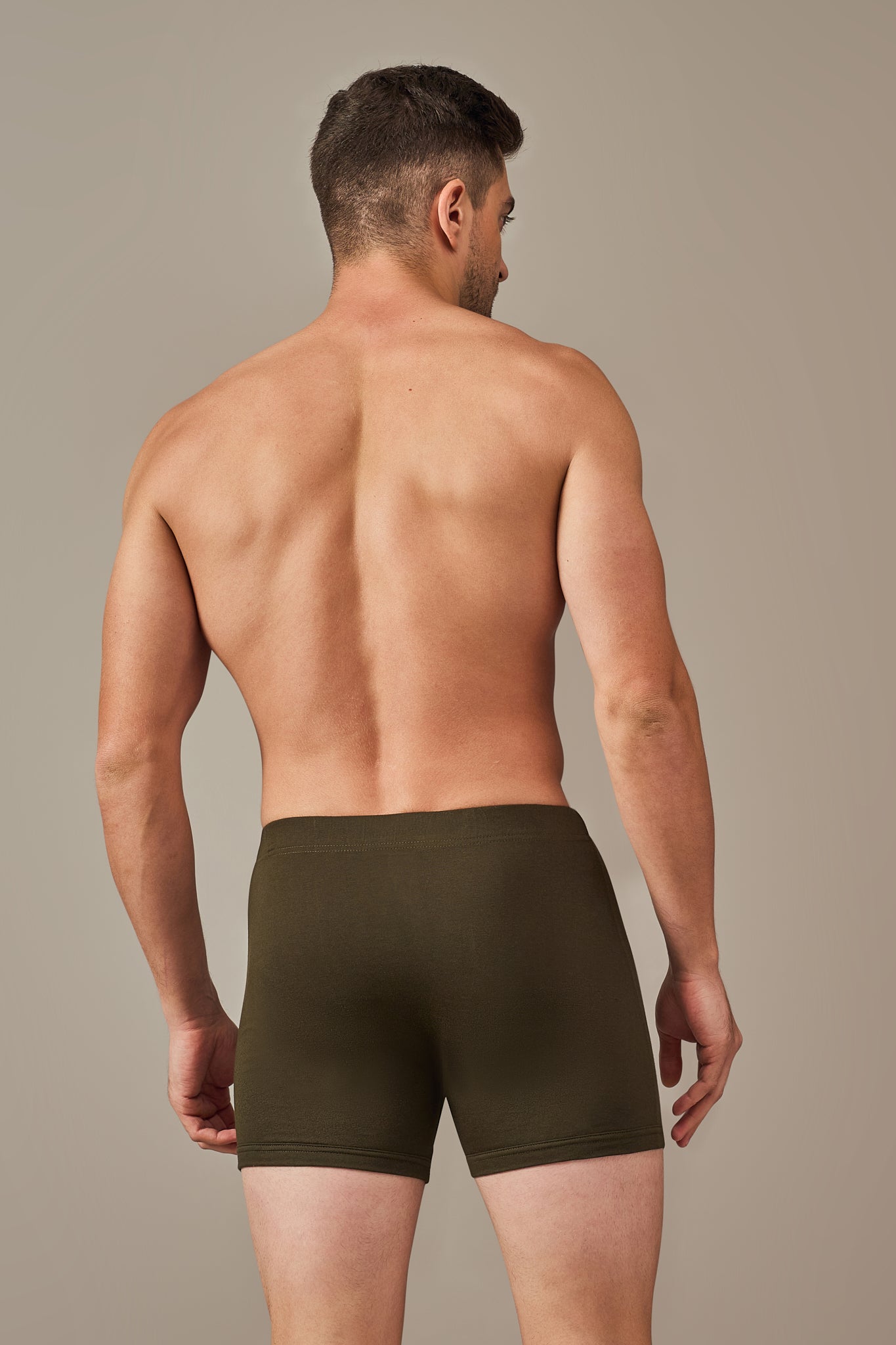 Macho Genie 100% cotton Sage Green boxer trunks from the All-Day Bliss collection, featuring a concealed waistband for a smooth, secure, no-dig fit and comfortable everyday movement.