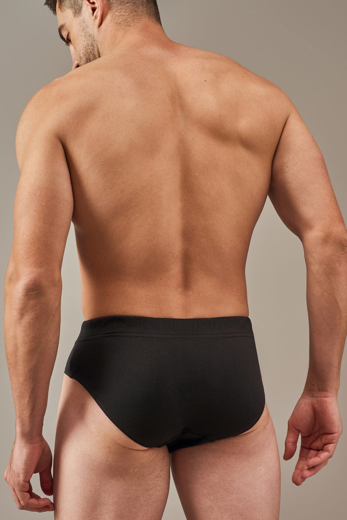 Macho Genie 100% cotton Eclipse Black Y-shaped briefs with a concealed waistband, no-tag design, slim fit and full coverage cut for comfortable, secure wear and easy movement, All-Day Bliss.