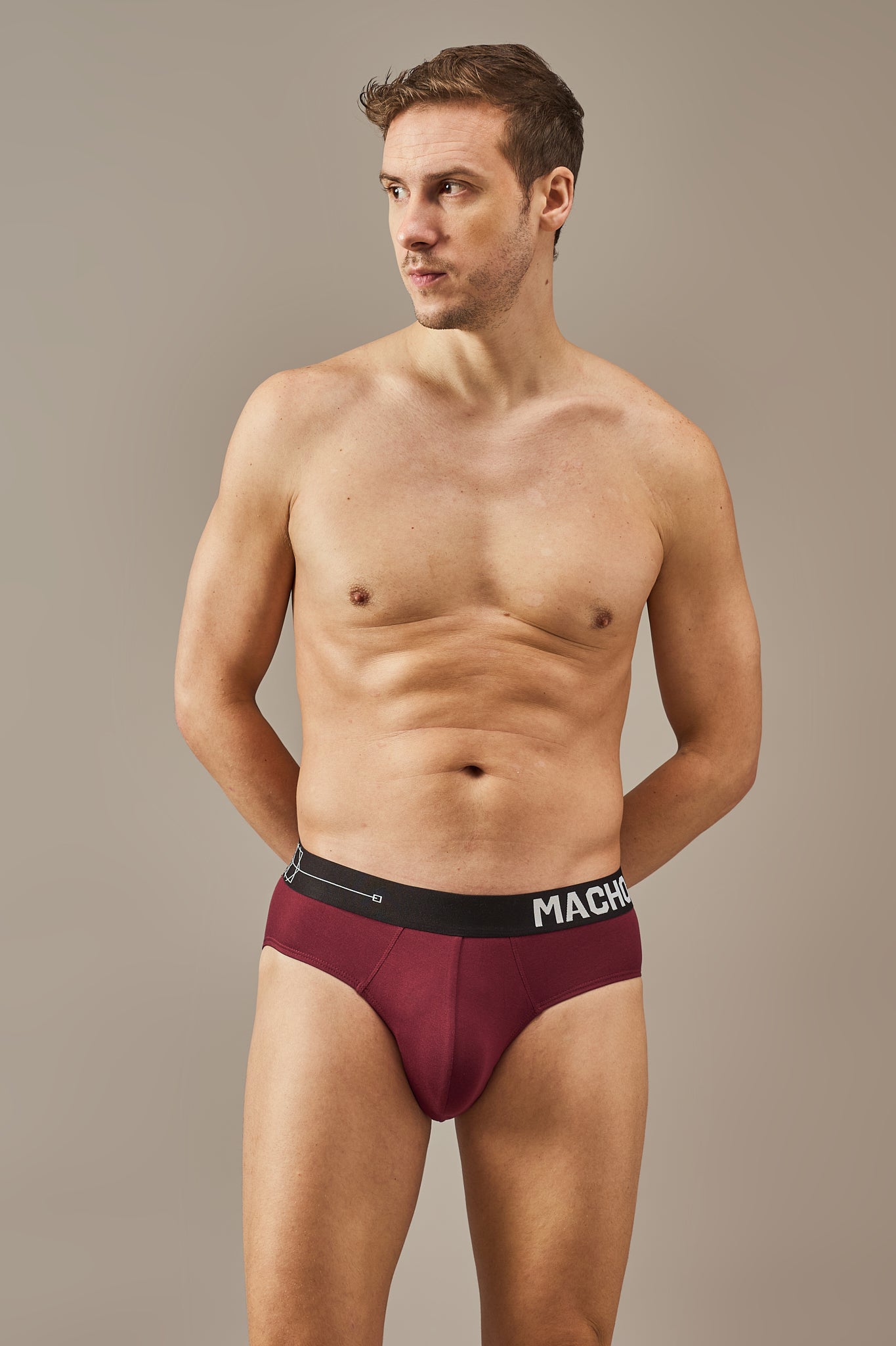Macho Genie Merlot Wine premium modal Y-shaped briefs for men, crafted from buttery-soft bio washed modal with a flexible waistband and full coverage cut for breathable all-day comfort.