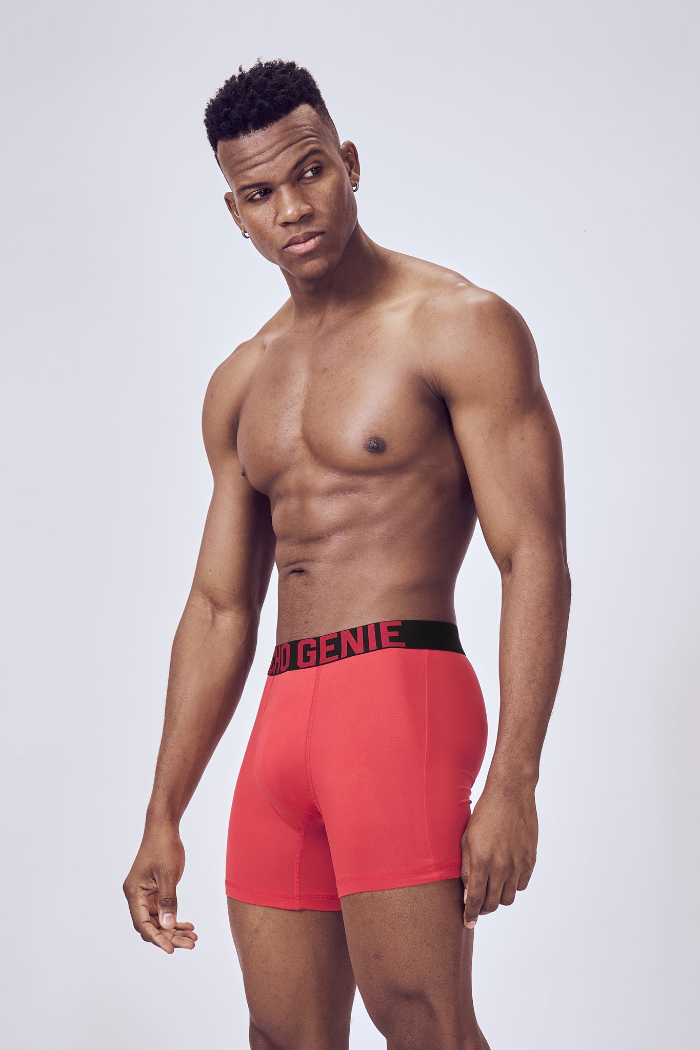 Macho Genie Men Blaze Red boxer brief inner wear with high stretch fabric, flexible waistband and compression support active wear