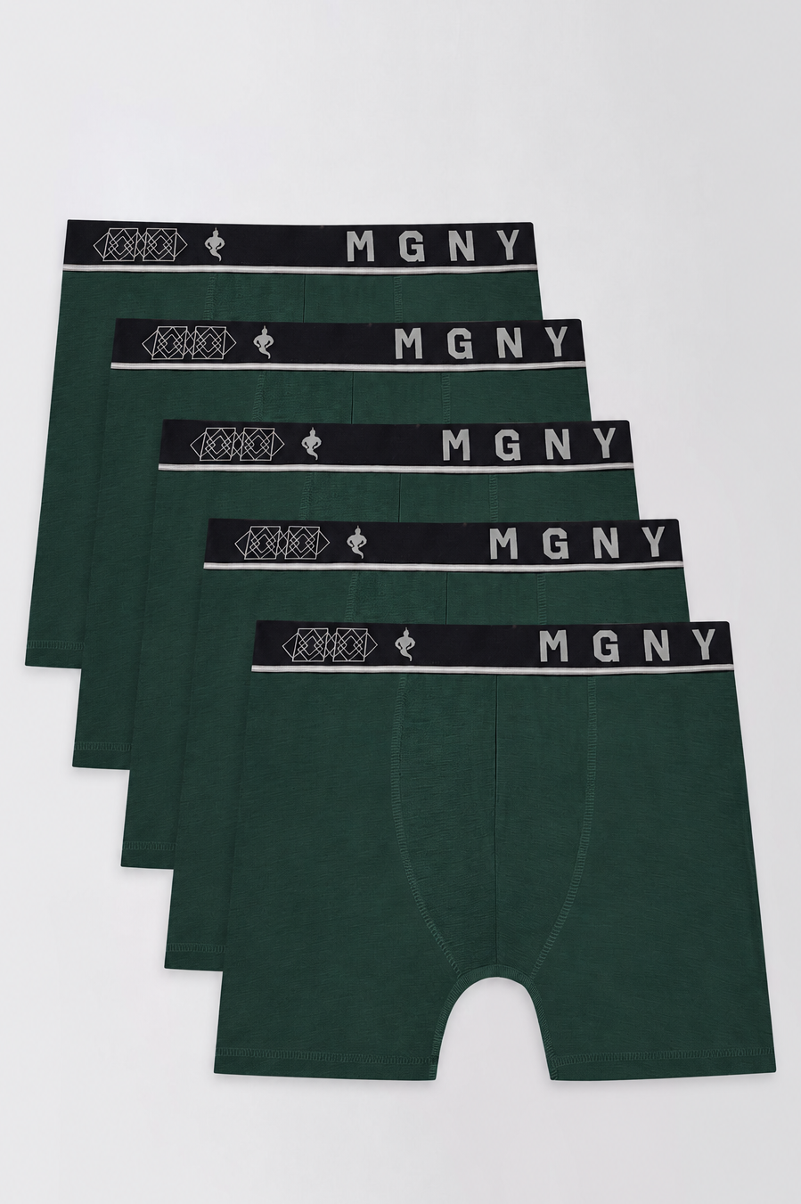Men's Essentials - Bamboo Aeroflex Breathable Boxer Briefs - 5-Pack - Green