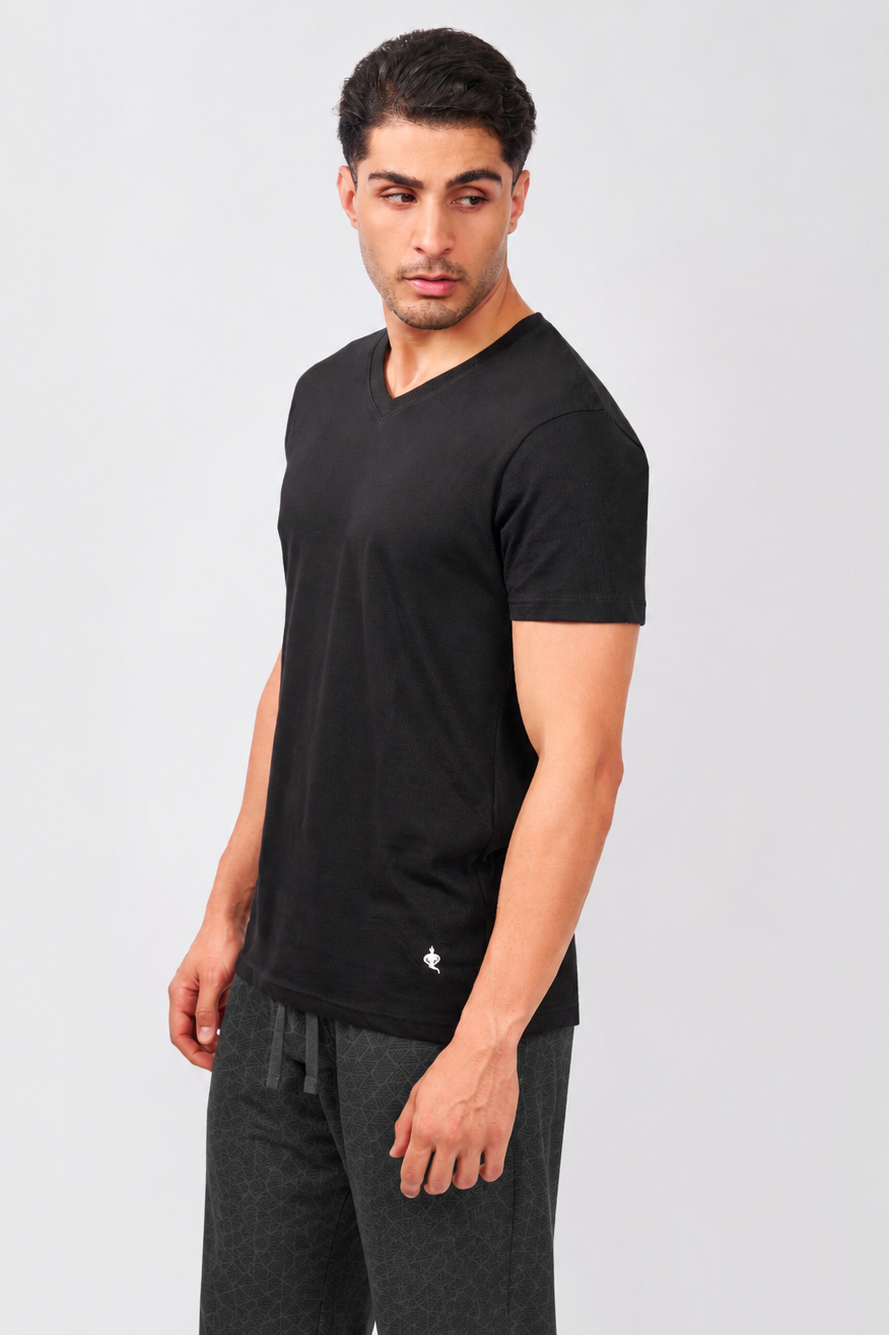 Men's Essentials - AeroCot V-Neck Undershirt - Onyx Black